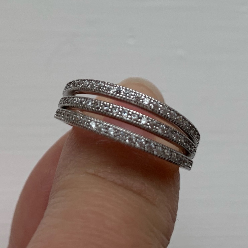 Silver Rhinestone Ring Stack - Picture 5 of 5